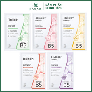 1 hộp 10 miếng Mặt Nạ Colorkey Luminous B5 Dưỡng Ẩm Sáng Da Căng Bóng Facial Mask 25ml/Miếng