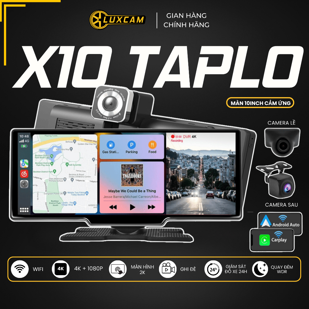 Camera X10 TAPLO, 3 Camera, Tích hợp cập lề phải