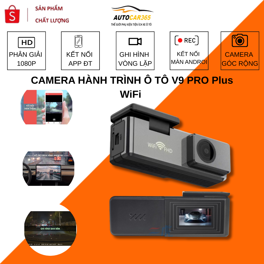 Camera Hành Trình Ô Tô V9 Pro Plus WiFi Full HD