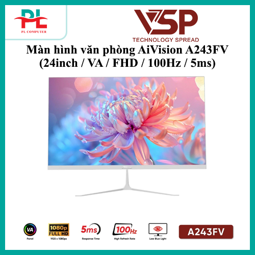Màn hình văn phòng AiVision A222FV / A243FV (24inch / VA / FHD / 100Hz / 5ms) - Bảo Hành 24 Tháng