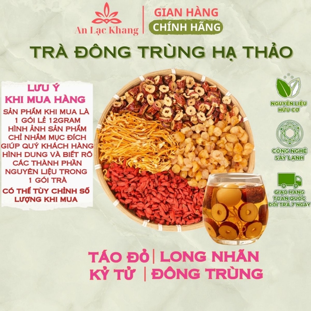 Trà Đông Trùng Hạ Thảo Tứ Vị, Trà Thảo Mộc Giúp Đẹp Da, Bồi Bổ Sức Khỏe Tăng Cường Sinh Lý