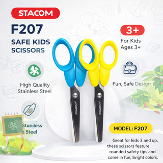 [Xả kho] Kéo học sinh lưỡi bo tròn an toàn khi sử dụng, sắc bén, dài 155mm | Stacom F207A