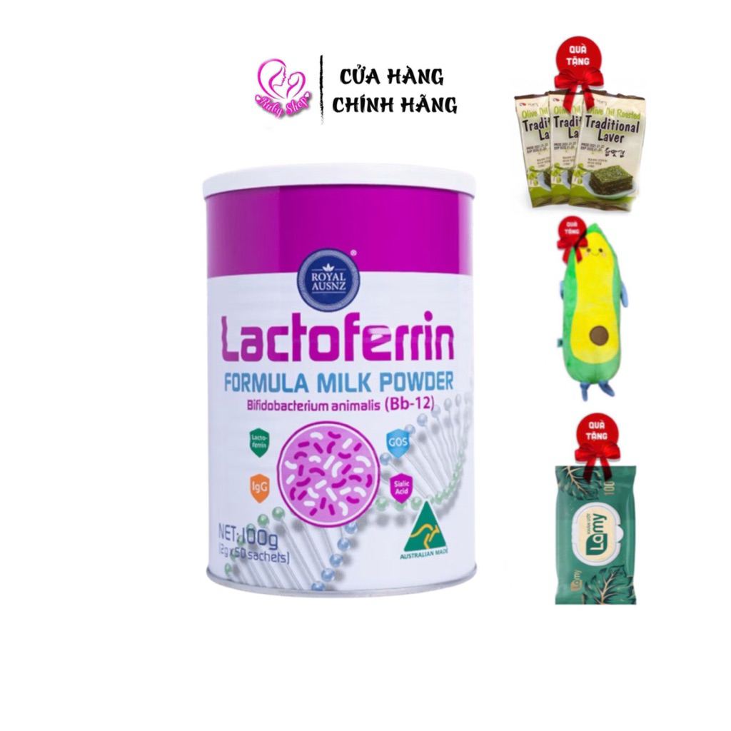Sữa Lactoferrin Hồng nhập khẩu Úc lon 50 gói hỗ trợ bé tăng đề kháng ăn ngon và tăng cân