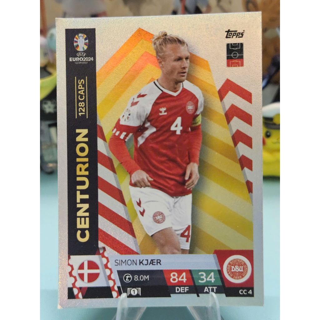 Thẻ CENTURION Simon Kjaer Topps Match Attax Euro 2024 (Denmark) (Bóng Đá)