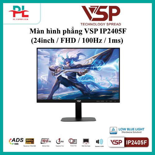 Màn hình văn phòng VSP IP2405F (24inch / FHD / 100Hz / 1ms) CÓ LOA ( Bảo Hành 36 Tháng)