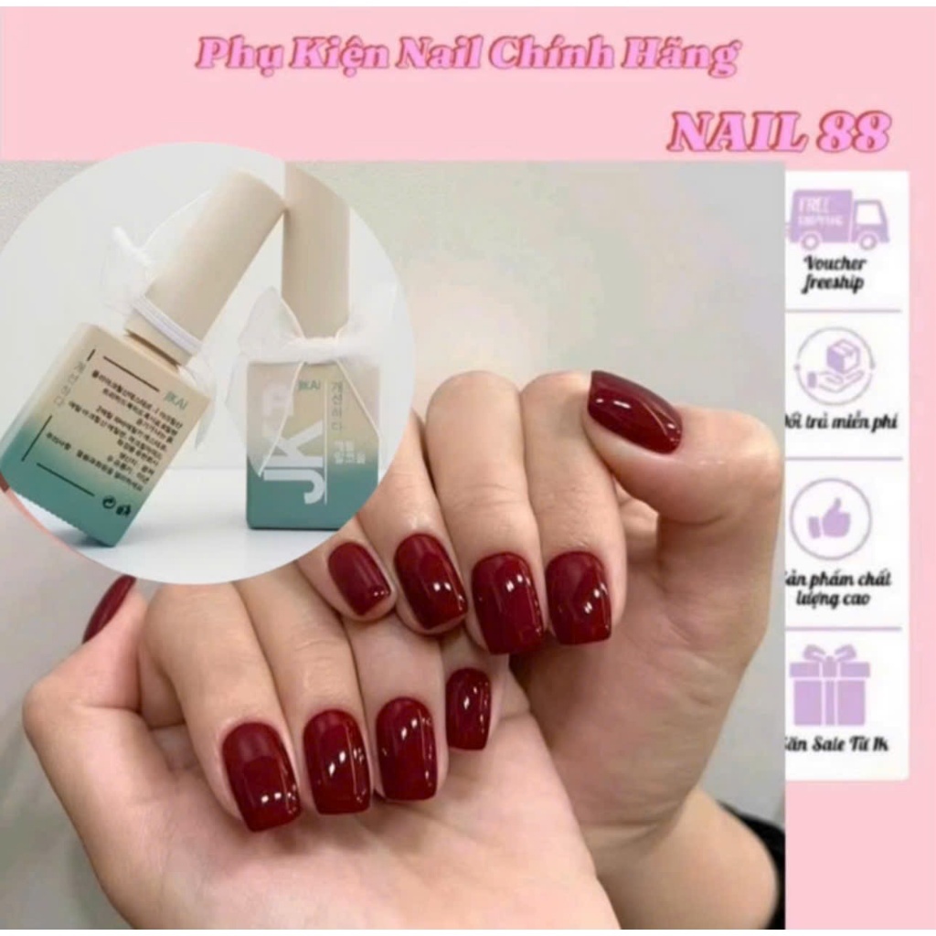 Sơn gel đỏ Cherry Jaki chính hãng lên màu chuẩn