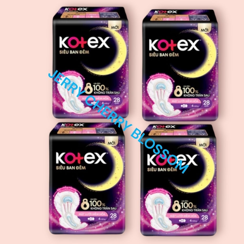 combo 4 gói siêu ban đêm Kotex 28cm