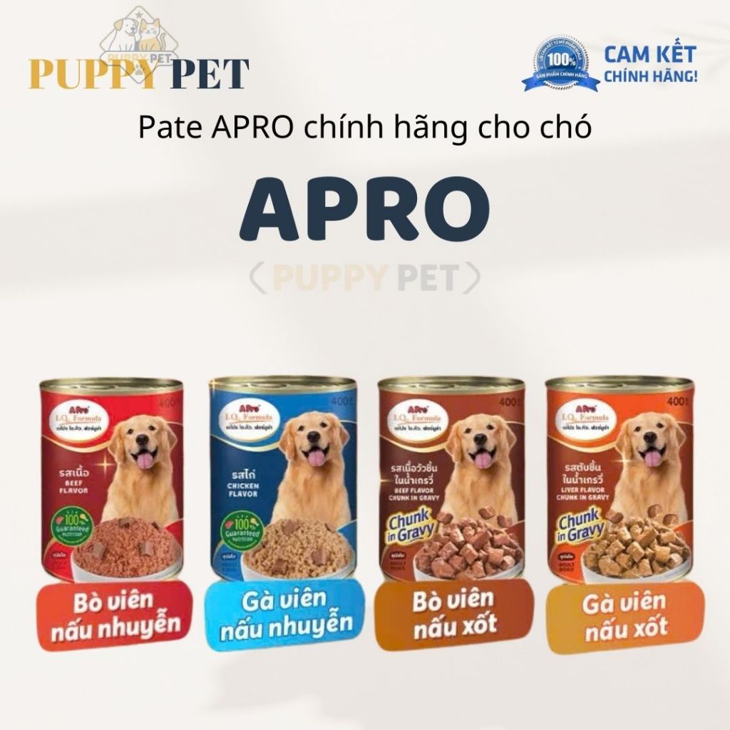 Pate dành cho chó Apro IQ lon 400g-pate chó Apro iq