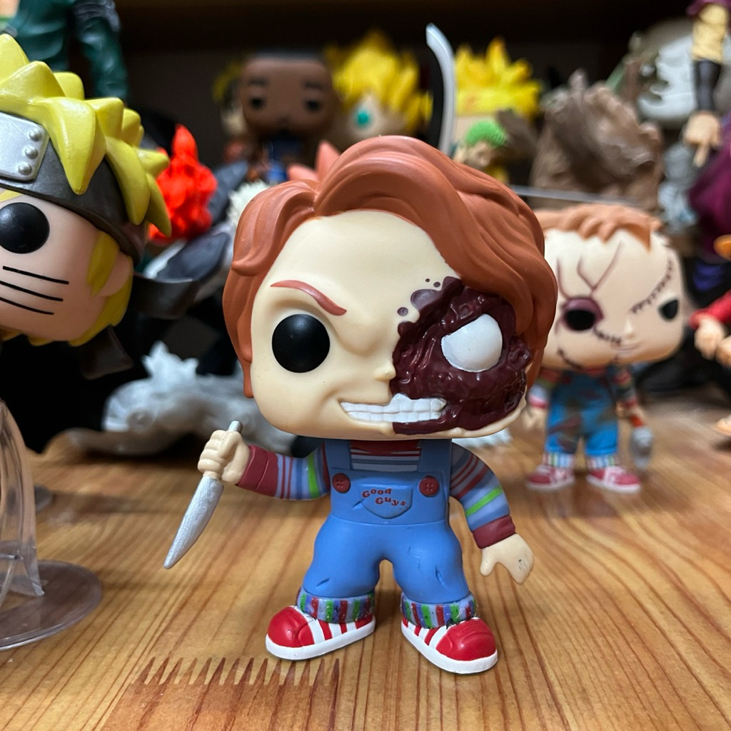 mô hình Funko Pop Movies: Child's Play 3 - Chucky (Half Battle Damaged) 2nd nobox real
