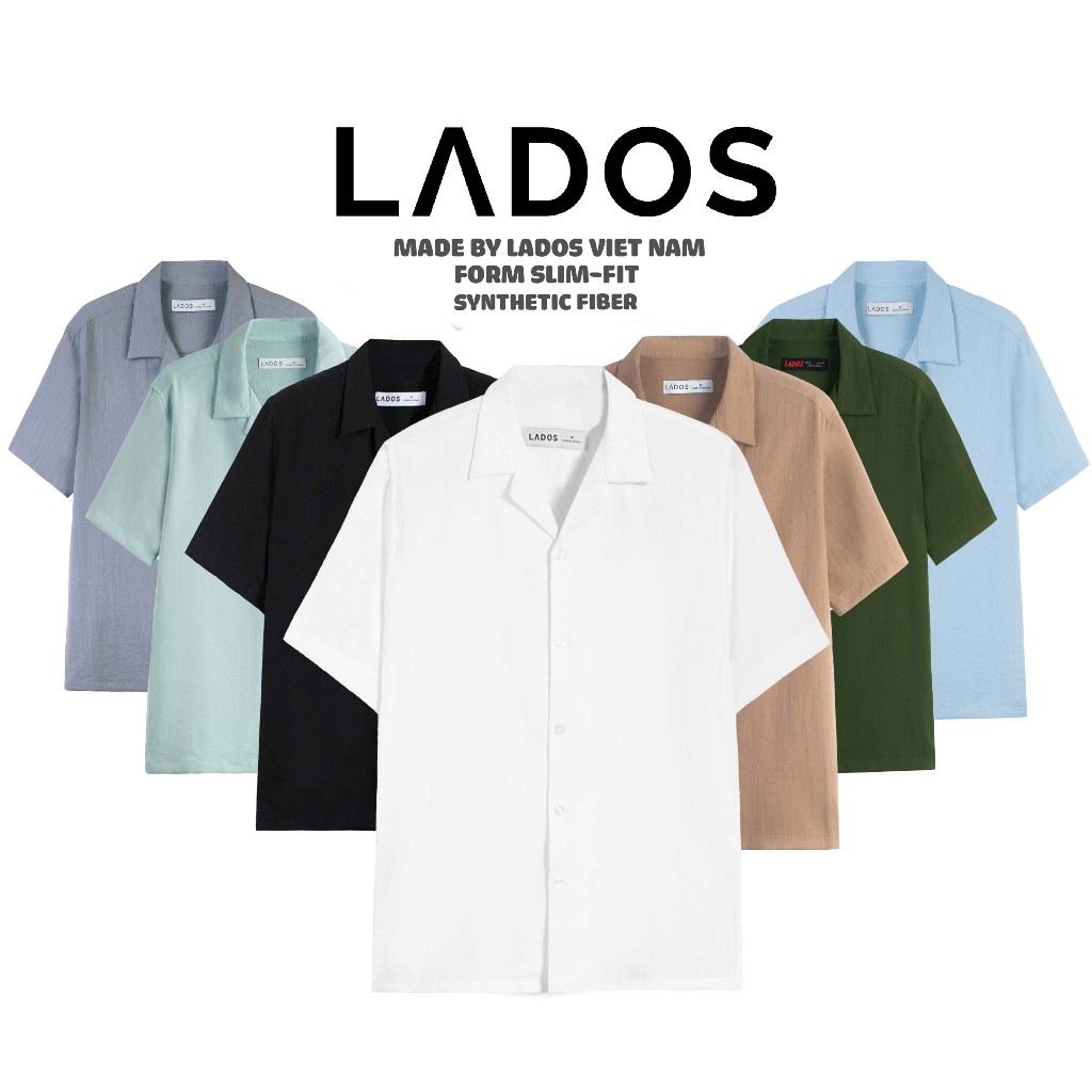 [OUTLET - KHÔNG ĐỔI TRẢ] Áo sơ mi nam ngắn tay cổ vest cao cấp Lados - 18085 form chuẩn thoải mái