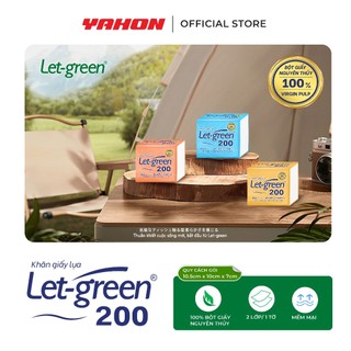 Combo Khăn Giấy Lụa LET-GREEN 200 Tờ 400 Lớp | Bột Giấy Nguyên Thủy Mềm Mại Bền Dai