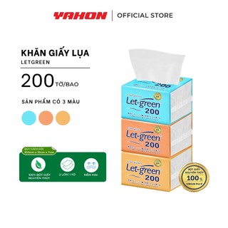 Combo Khăn Giấy Lụa LET-GREEN 200 Tờ 400 Lớp | Bột Giấy Nguyên Thủy Mềm Mại Bền Dai
