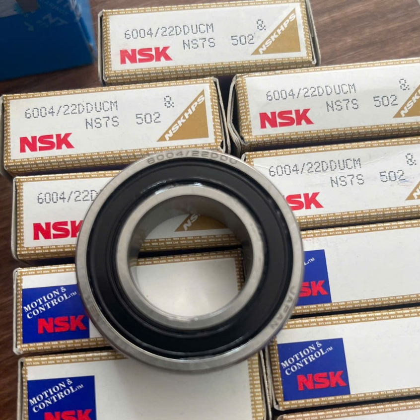 Vòng bi bạc đạn hạt tròn nhỡ 6004, trục 22, 6004/22, (22x42x12), phớt cao su DDUCM NSK Nhật Bản