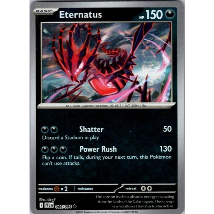 [ AllPoke ] Thẻ Bài Pokemon TCG,Eternatus 069/094 Reverse Holo -M-NM