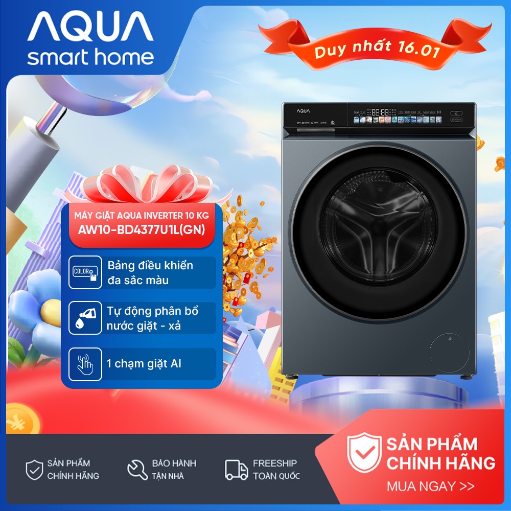 [SẢN PHẨM MỚI 2025] Máy giặt cửa trước inverter 10kg AW10-BD4377U1L(GN) - Tự động phân bổ nước giặt 