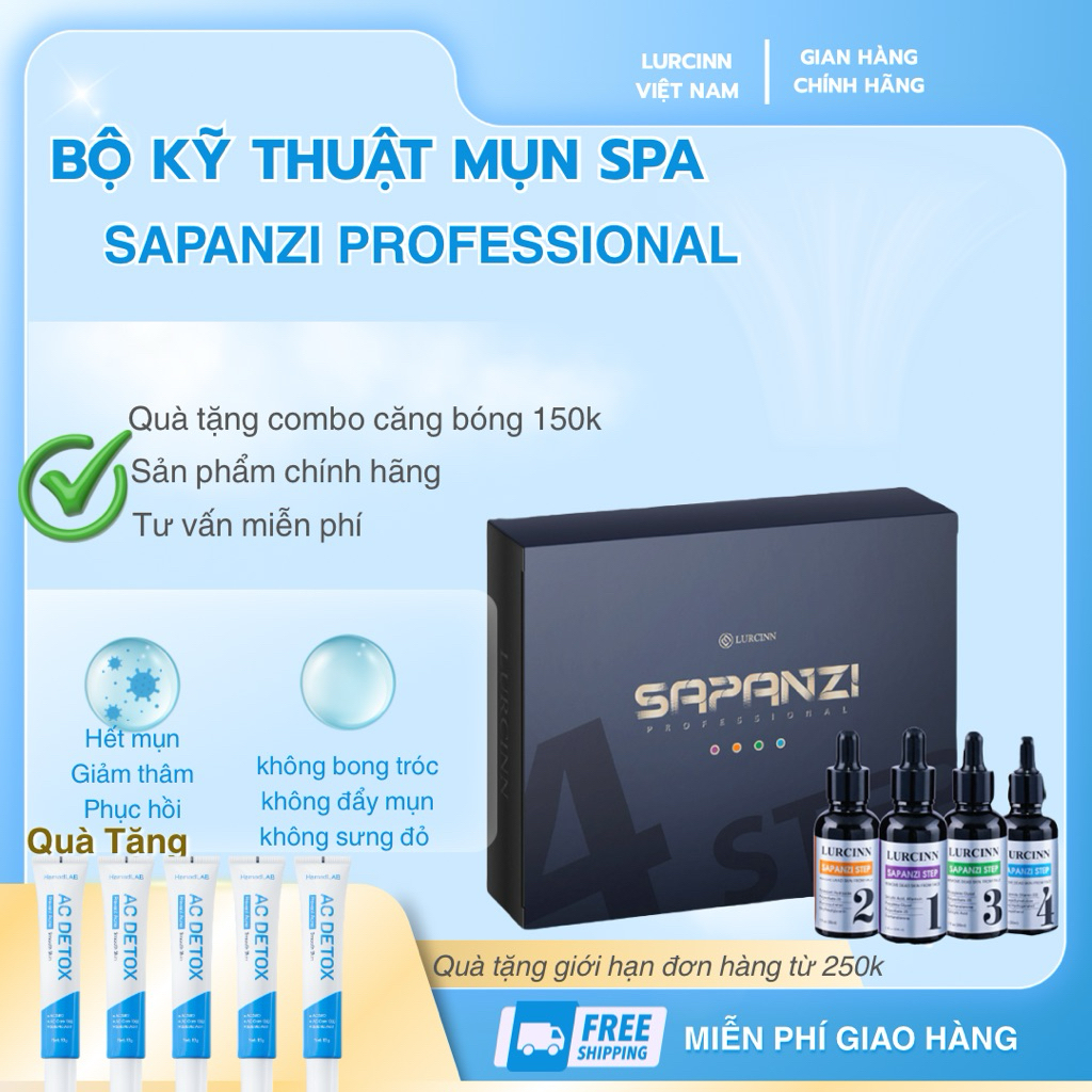 Bộ kỹ thuật mụn spa Sapanzi professional Lurcinn 25g