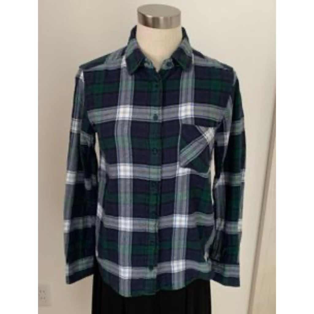 Áo sơ mi nữ dài tay họa tiết caro của Nhật -2 Hand (Size S).Women's long-sleeved checkered shirt fro