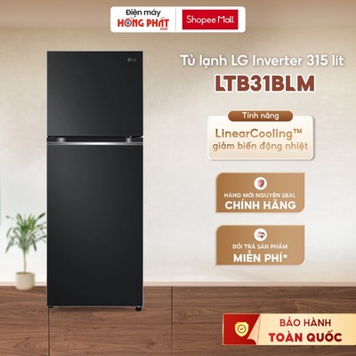 Tủ Lạnh LG Ngăn Đá Trên Smart Inverter™ 315L Màu Đen LTB31BLM [GIAO TOÀN QUỐC]