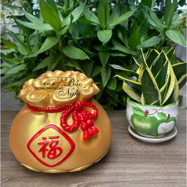 Ống heo thạch cao túi vàng handmade