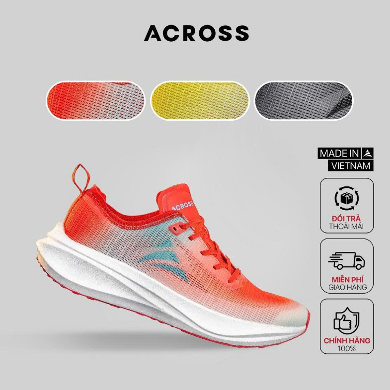 Giày thể thao chạy bộ nam nữ Across BM68 nhẹ, có carbon - Phù hợp chạy bộ, đi bộ, pickleball,...