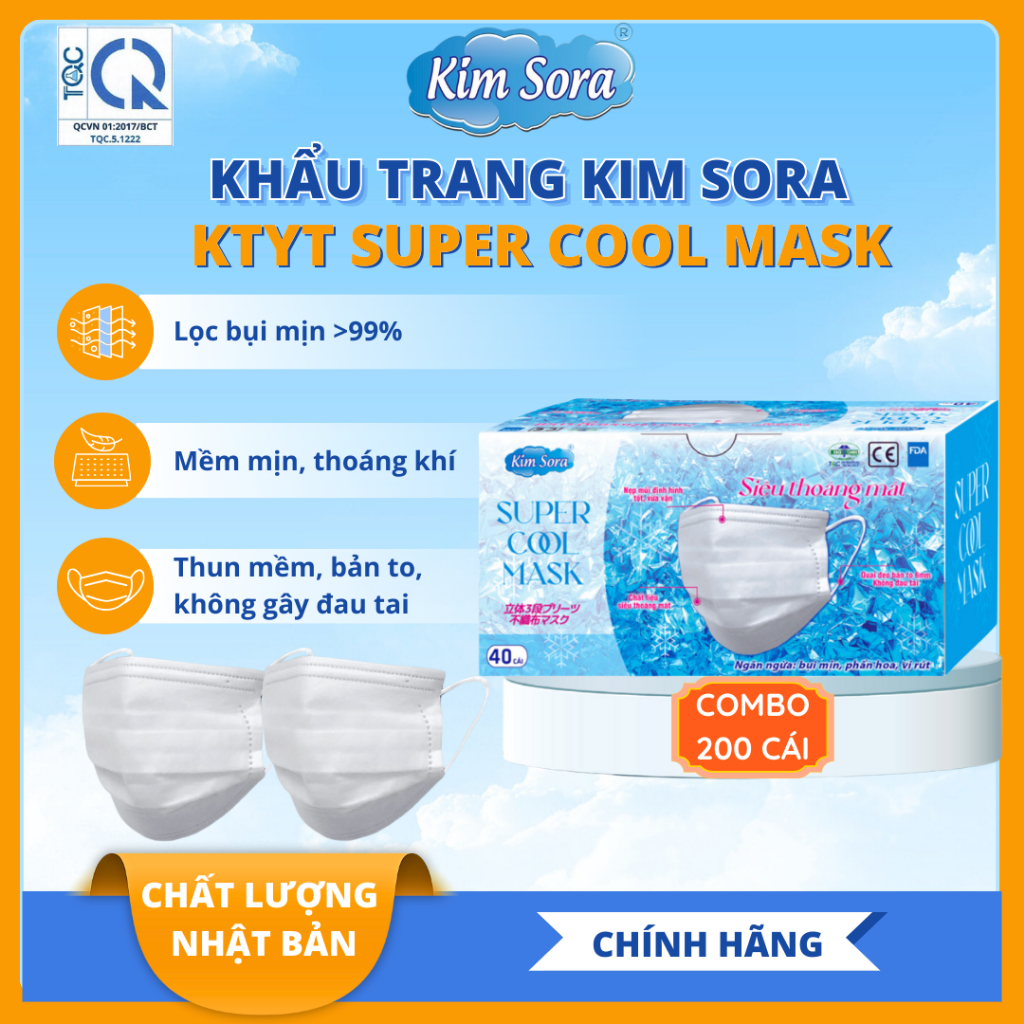 [ COMBO 5 Hộp ] KTYT Super Cool Mask-40 cái/hộp