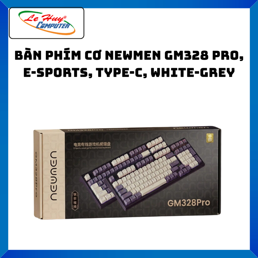 Bàn Phím Cơ Newmen GM328 Pro, Type-C, White-Purple/White-Grey - Hàng Chính Hãng