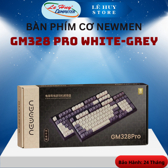 Bàn phím cơ Newmen GM328 Pro, E-Sports, Type-C, White-Grey/White-Purple - Hàng Chính Hãng
