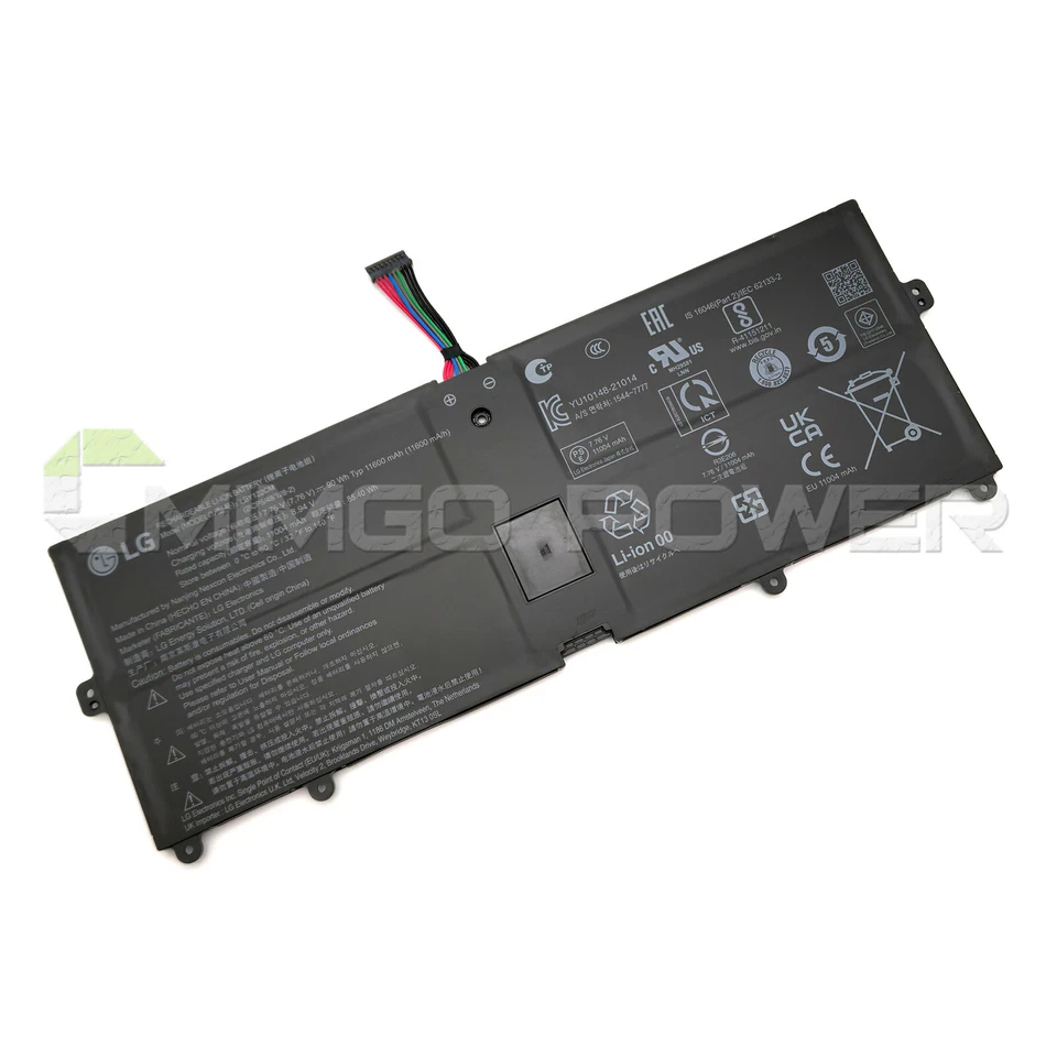 PIN [ZIN] LG Gram 16Z90R 17Z90Q-R 17Z90Q-G 17Z90Q-K LBY122CM 90Wh Battery