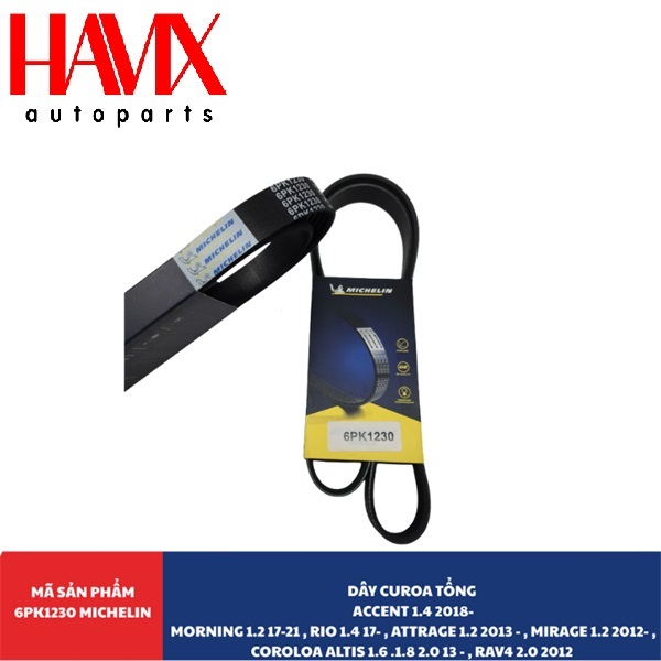 Dây Curoa Tổng Accent 1.4 2018- Morning 1.2 17-21 , Rio 1.4 17- , Attrage 1.2 2013 - , Mirage  (Mã :