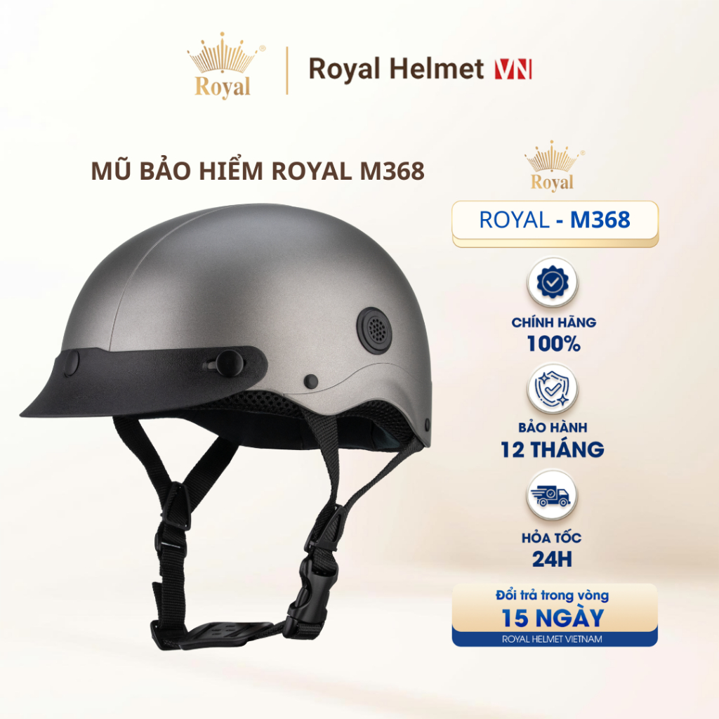 [FULL MÀU] [ĐỘC QUYỀN] Mũ Bảo Hiểm Lưỡi Trai Royal M368, Nón Bảo Hiểm 1/2 Thời Trang Cho Nam Và Nữ Royal Chính Hãng