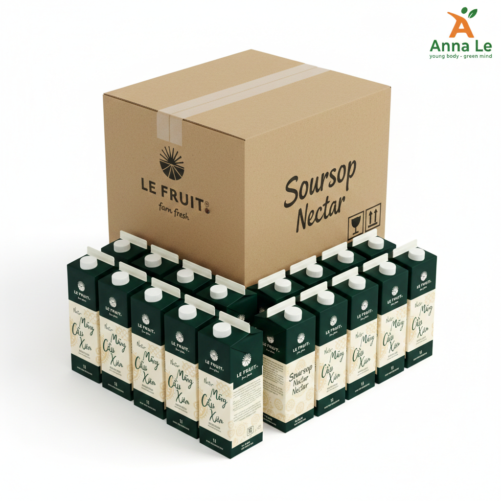 [NGUYÊN THÙNG 12 HỘP 1L] Nước Mãng cầu xiêm nectar ( Soursop nectar) - 1L #LEFRUIT