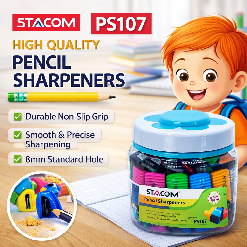 [Xả kho] Combo 2/6/10 gọt bút chì giá rẻ, 01 lỗ, siêu bén, nhiều màu | Stacom PS107, PS110