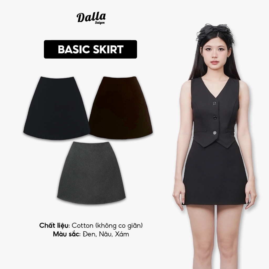 DALLA Chân váy ngắn chữ A (CVN) Basic Skirt