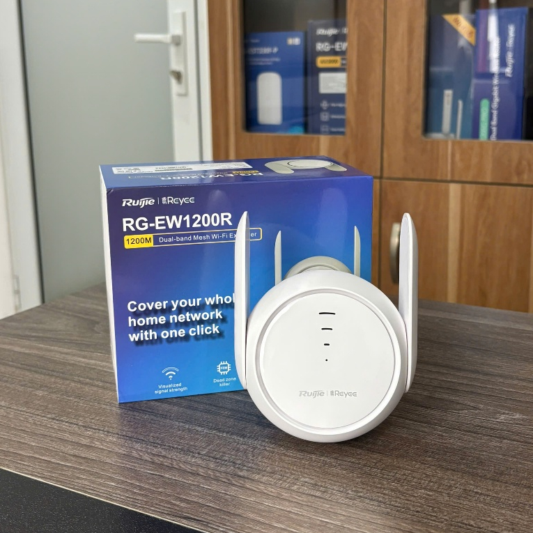 Bộ kích sóng, mở rộng Wi-Fi Mesh băng tần kép 1200Mbps Ruijie RG-EW1200R