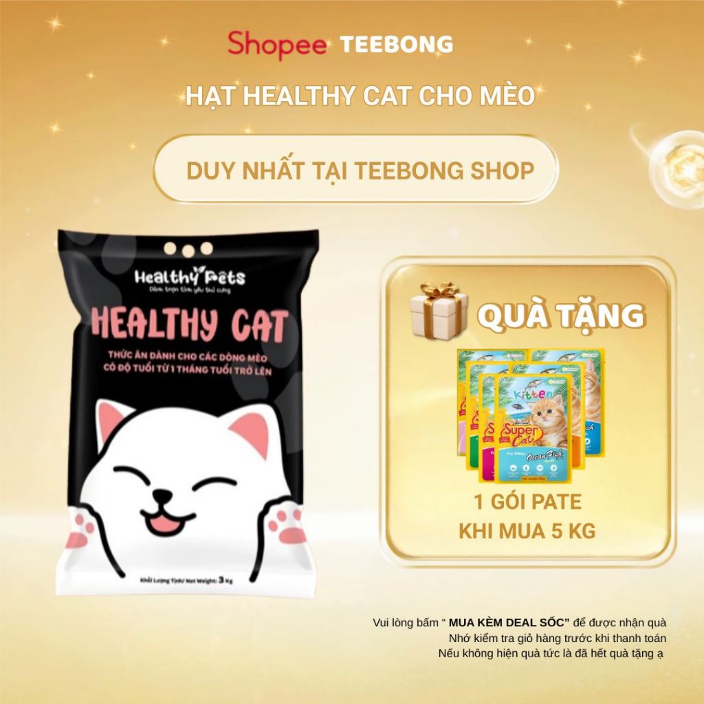 [SIÊU TIẾT KIỆM] Hạt Thức Ăn HEALTHY CAT Dinh Dưỡng Cho Mèo Từ 1 Tháng Tuổi - TeeBong PetShop