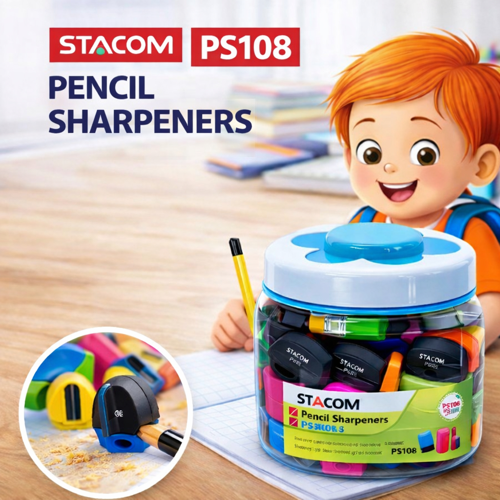 [Xả kho]  Set 3 gọt bút chì giá rẻ, 01 lỗ, lưỡi sắc bén | Stacom PS108