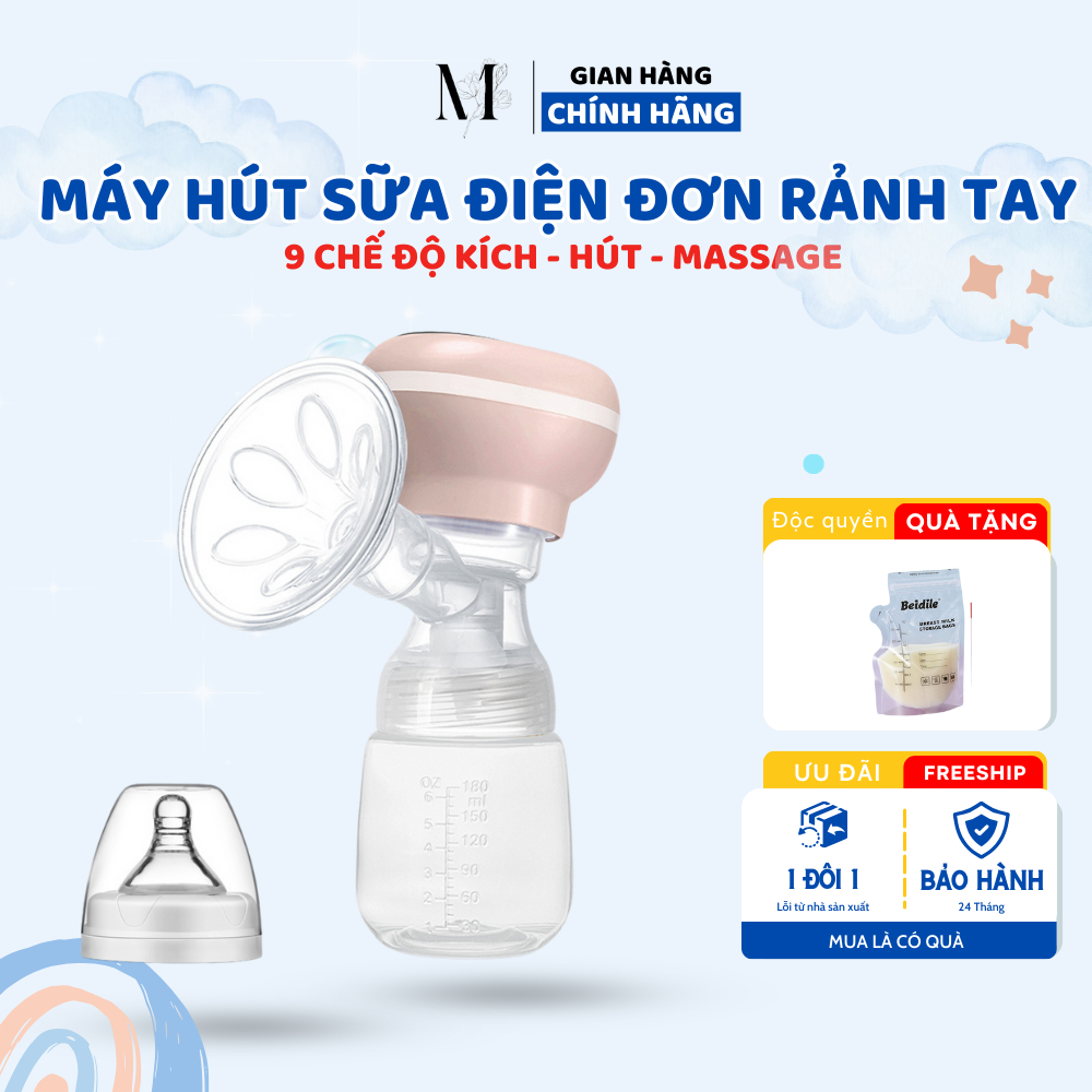 Máy Hút Sữa MALOBY Không Dây, Vắt Sữa Điện 9 Chế Độ, Massage Không Gây Đau Rát, Kích Sữa M1