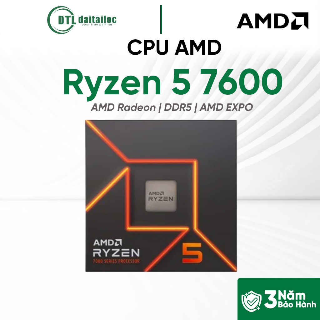 CPU AMD Ryzen 5 7600 | Chính Hãng | Bảo Hành 36 Tháng