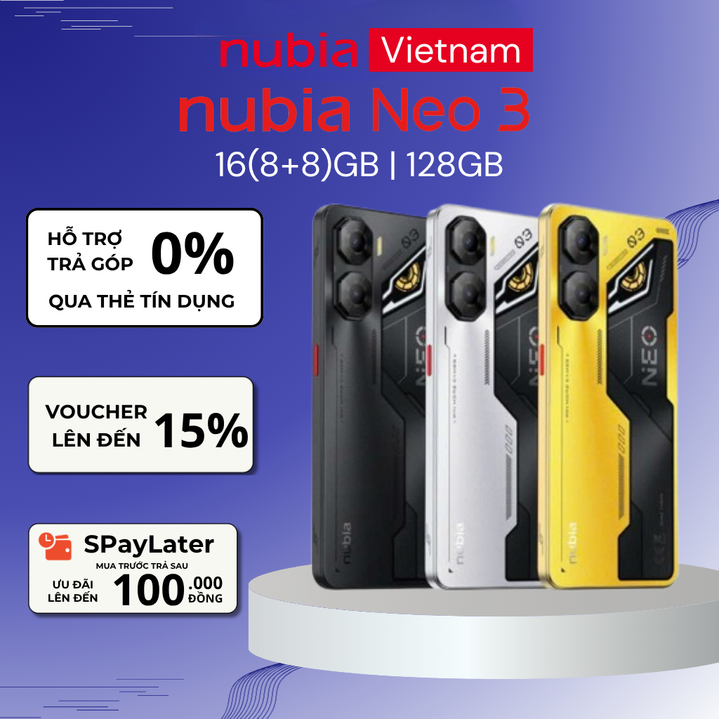 [SIÊU PHẨM] Điện thoại Gaming Nubia Neo 3 4G 16(8+8)GB/128GB I Trigger Gaming I 6.8"120Hz - Hàng Chí