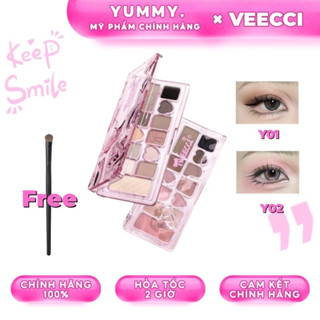 VEECCI 11bảng mắt màu Phấn mắt nhũ Ballet Black Pink Silk Bow Glitter Phát Triển Màu Sắc Lâu Dài Dễ