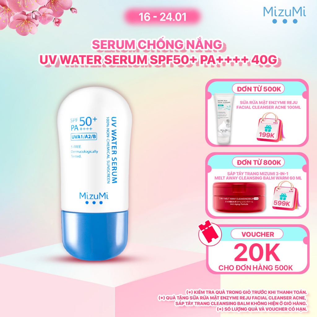 MizuMi Kem Chống Nắng UV Water Serum SPF50+ PA++++ 40g Phổ Rộng