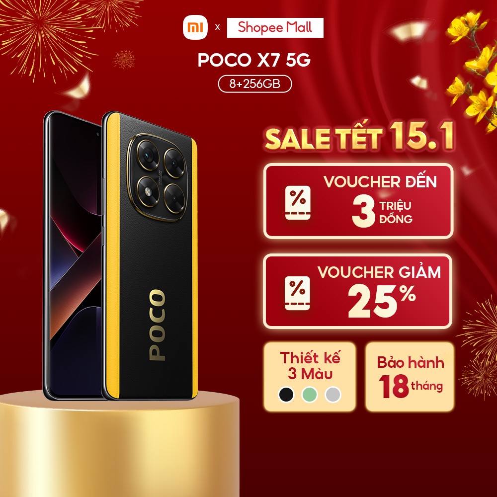 [Livestream] Điện thoại POCO X7 5G (8+256GB) | Màn 120Hz AMOLED | Dimensity 7300-Ultra | Camera 50MP
