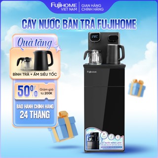 Cây nước nóng lạnh bàn trà cafe Fujihome nhập khẩu, máy nước uống bình lọc âm điều khiển từ xa cài đặt nhiệt độ sôi