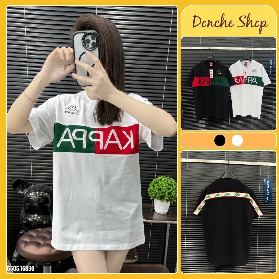 Áo Thun Kapa Thêu Chữ Logo Phối Màu Siêu Đẹp - Áo Phông Nam Nữ Kx Chất Cotton Thêu Hình 665505