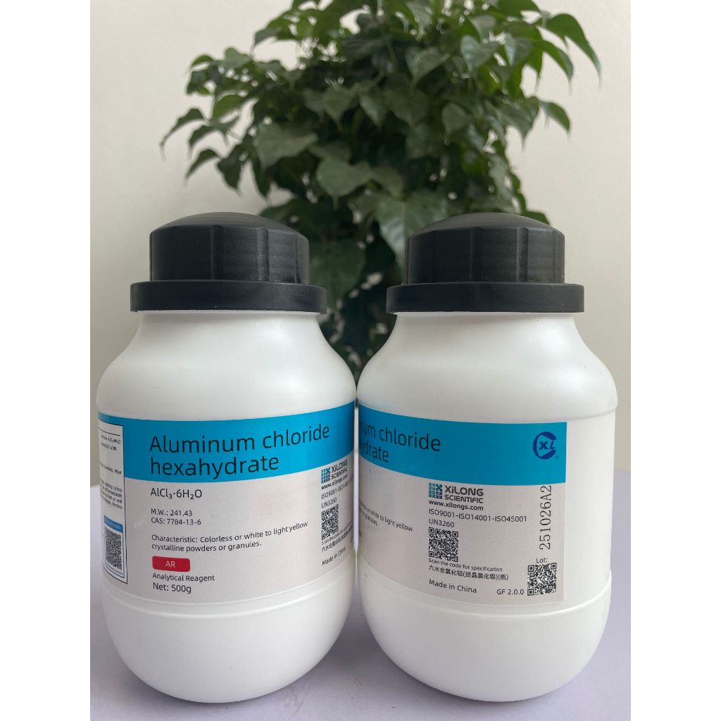 Aluminium Chloride Hexahydrate AR – AlCl3·6H2O – Chai 500g – Hóa Chất Phân Tích Phòng Thí Nghiệm