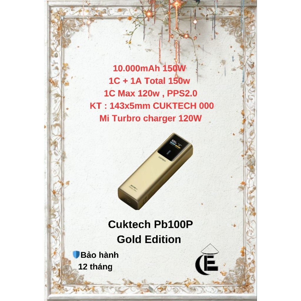 Cuktech Pb100p Gold Edition 10000Mah 150w