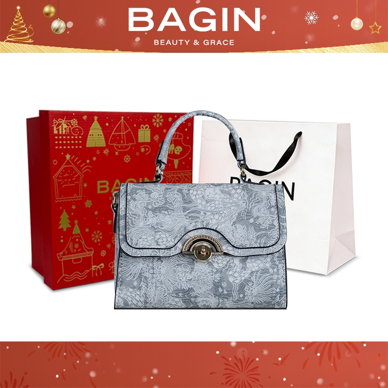 BAGIN Túi Quai Xách Nữ  Họa Tiết Thêu Sang Trọng Có Quai Đón Tết Tặng Quà Năm Mới Tết Nguyên Đán