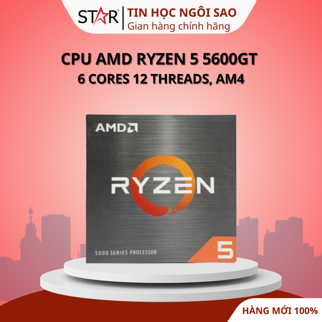 CPU AMD Ryzen 5 5600GT | 3.6 GHz up to 4.6 GHz, 6 Cores 12 Threads, AM4 - Bảo hành 36 tháng