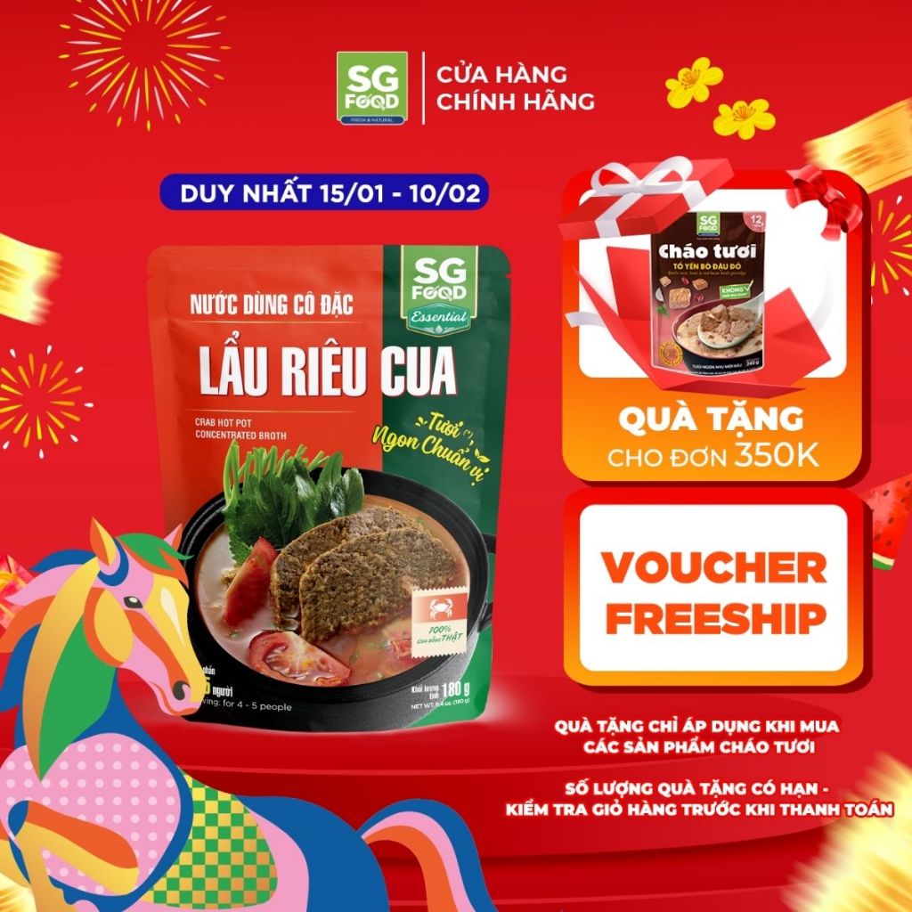 [T8/2026] Nước dùng cô đặc Lẩu Riêu Cua SG Food 180gr