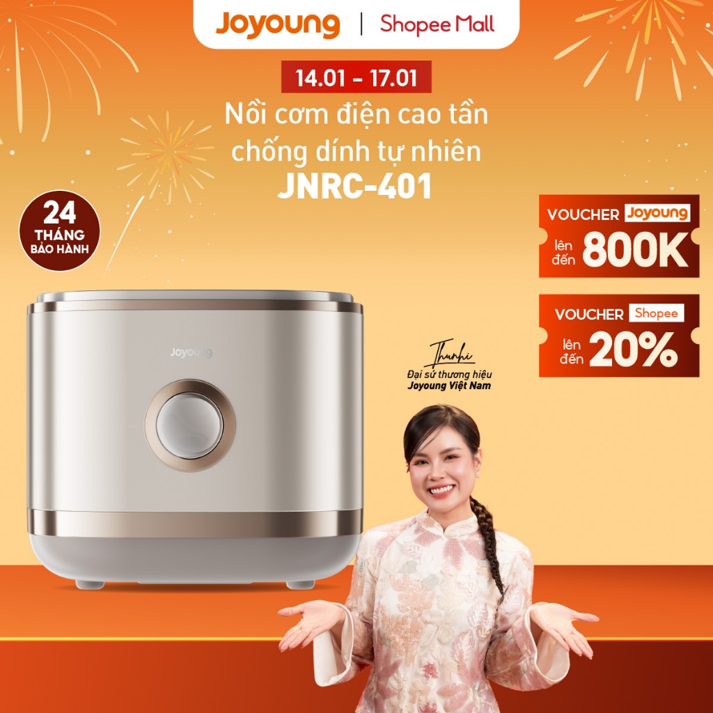 Nồi cơm điện cao tần 1.5L Joyoung JNRC-401 | Chống dính tự nhiên | Công suất 1200W